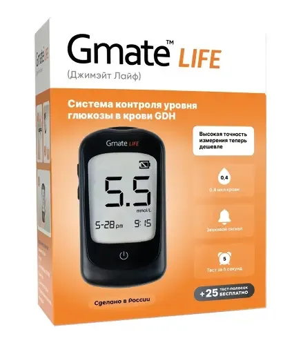 Глюкометр (Система контроля уровня глюкозы в крови) Gmate Life Джимэйт Лайф