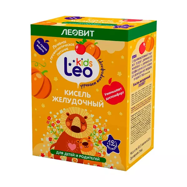 Леовит Лео Кидс Кисель желудочный спец продукт диет леч и проф пит. для детей от 1 года 12г № 5