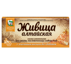 Живица Алтайская смолка жев. с пчелиным воском лиственничная 0.8 г № 4