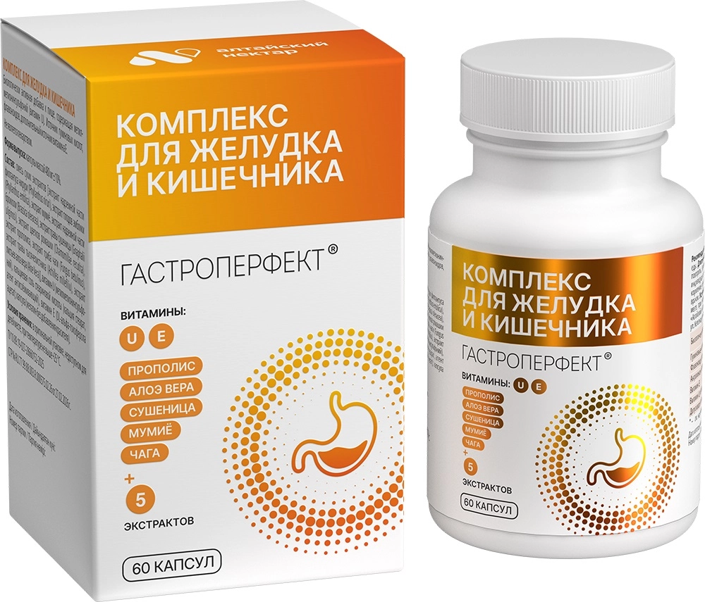 Гастроперфект Комплекс для желудка и кишечника капс. 0.48 г № 60 БАД